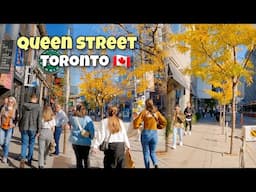 Toronto Saturday Queen Street West Downtown walking Tour Canada 4K