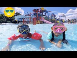 🌈 Melody and Ivan Swim in kids Pool and Play at Playground 💦