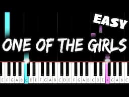 The Weeknd, JENNIE, Lily-Rose Depp - One Of The Girls - EASY Piano Tutorial