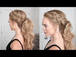 BRAIDED PONYTAIL | Easy Hairstyles for Medium Long Hair