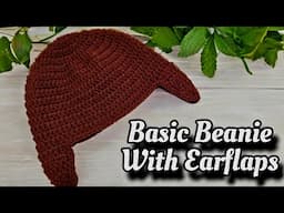 Crochet Easy Basic Beanie With Earflaps For Man or Woman