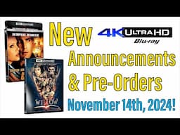 New 4K UHD Blu-ray Announcements & Pre-Orders for November 14th, 2024!