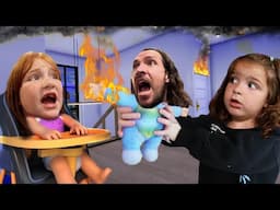 2 CRAZY BABiES and NAVEY!?  playing Roblox Family with Adley, Dad, and Princess our new pet hamster