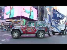 Trump Victory Car Parade drives through Times Square NYC