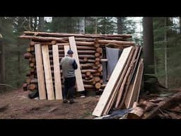 Building a Log Cabin in the Woods: Floors and Roof Construction | EP2