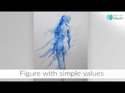 How to paint an Expressive Watercolour Monochromatic Figure