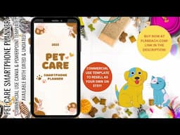 Boho-Style Pet Care Smartphone Digital Planner - Commercial Use Digital Planner - Canva Template