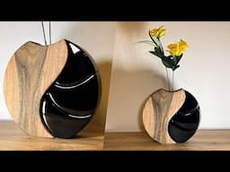 How to make a vase made of wood and epoxy resin