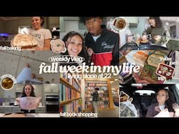 cozy fall weekly vlog 🍂 | fall baking, book shopping, cooking, fall outfits, and more!