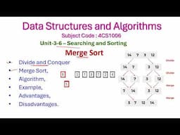 Merge Sort-3-6-Data Structures and Algorithms-Unit-3-Searching and Sorting