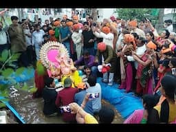 eco friendly ganesh ganpati visarjan in artificial pond in our society at bharuch