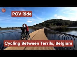 Cycling on a floating bridge in Belgium