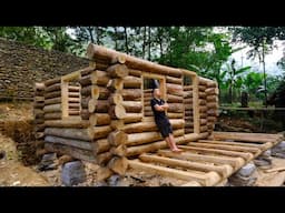 This is my biggest wooden house ever | building a log Cabin (New house) Ep-6