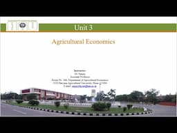 Agricultural Economics (Unit 3)