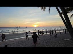 Sunset on a White Beach in Boracay, Philippines.