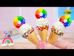 Rainbow Ice Cream Making 💕Awesome Miniature Rainbow Ice Cream Jelly Decorating Idea By Mini Cakes