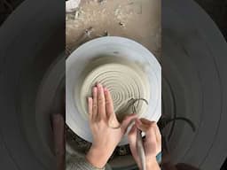 Trim a large bowl with me #pottery #ceramics #potteryforall #learnpottery