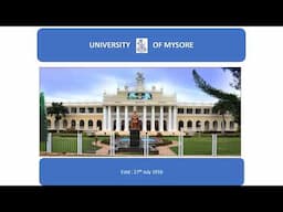 RE South MMTTC University of Mysore