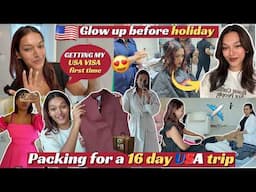 GLOW UP & PACK for USA! How I got my VISA? New Hair Colour 😍 | #TravelWSar