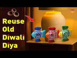 @craft.pocket दिवाली के बचे दियों का शानदार उपयोग How to Re-use old diwali diya best out of waste