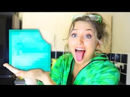 I MADE AN EDIBLE MINECRAFT DIAMOND BLOCK IN REAL LIFE - Challenge