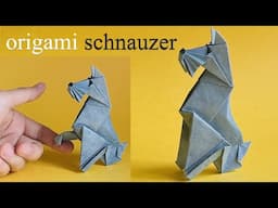 How to make a cute origami dog (schnauzer), step by step tutorial