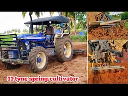 Farmtrac 6065 Supermaxx Lift ADDC performance | 11 tyne spring cultivator | Agriculture India