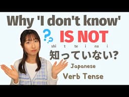 Explained!🔥 Japanese Verb Tenses Why "I don't know" is "知らない(shiranai)", not "知っていない(shitteinai)"