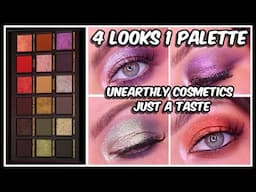 4 EYE LOOKS w/ 1 PALETTE | NEW UNEARTHLY COSMETICS JUST A TASTE PALETTE