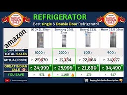 🥶Best Single & Double Door Refrigerators for Amazon Great Indian Festival 2024