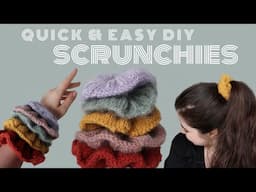 How to knit 3 QUICK & EASY Scrunchies (Perfect Last Minute Christmas Gift + Stash-Busting Project)