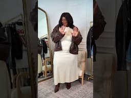 Cream & Brown Fall Outfit #plussizefashion #plussizeclothing #plussizeoutfit #widecalfboots