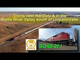 Trains near Hardisty and Lloyminster with rare SD40-2f !