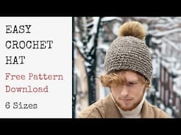 How to Crochet a Single Crochet Beanie - Super Bulky Yarn - Free Crochet Pattern Download