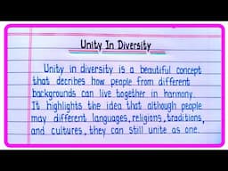 Essay On Unity In Diversity In English | Unity In Diversity Essay Writing In English