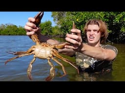 Solo MUDCRAB Catch & Cook in the MANGROVES! (Eating Only What I Catch)