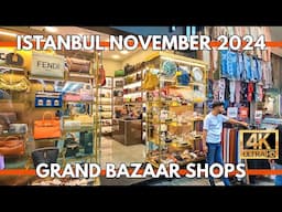 Istanbul Turkey 4K Walking Tour: Explore Grand Bazaar & Old City Shops - November 2024