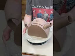 Making a Slab Pottery Teapot with a Template #potterytutorial #ceramic #pottery