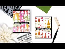 Two for One Geometric Holiday Stencil Backgrounds