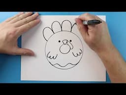 How to Draw a Turkey Donut