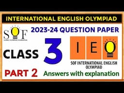 ENGLISH Olympiad class 3 | SOF IEO CLASS 3 | IEO OLYMPIAD CLASS 3 | IEO 2023-24 class 3 | #olympiad