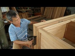 Let's See Me Making To Wood Processing Easily/ A 4 - door Cabinet  With A Fairly Solid Leg