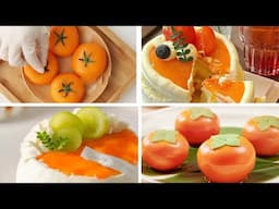 Satisfying Relaxing Video|🍅🍰🎂🍪Persimmon Cream Cake Recipe|Asmr|Tiktok