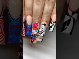 Powerpuff GHOULS Nails!👻❤️💙 #halloweennails #nailart #nails