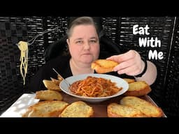 Spaghetti Bolognese MUKBANG | Cheesy Garlic Bread | Tomato & Mozzarella Pastry Parcels