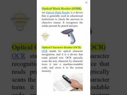 What is OCR (Optical Character Recognition) and OMR (Optical Mark Recognition)