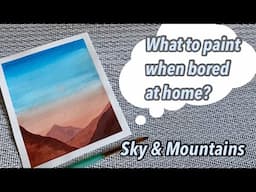 Simple & easy Watercolor Painting for beginners | Mountains and sky painting