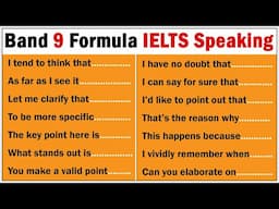 9.0 Band Formula for IELTS Speaking Test | Advanced English Phrases