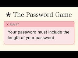 How I Beat The Password Game