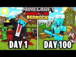 I Survived 100 Days in Bedrock Minecraft Hardcore...